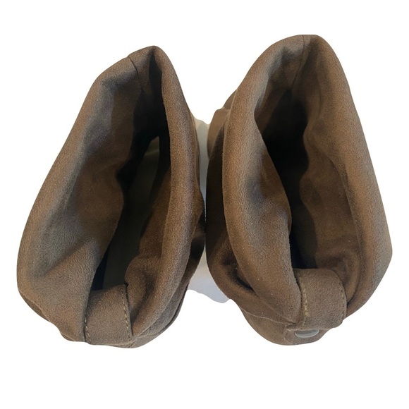 Brown Charlotte Russe Open Toe Slouchy Ankle Boots with Cone-shaped Heel Size 10 - Picture 5 of 12